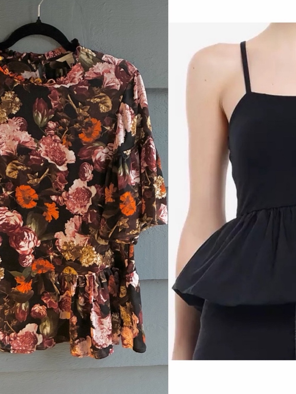 Fall Two-For-One Tops! Festive H&M Blouse & NWT Bubble Hem Peplum Tank